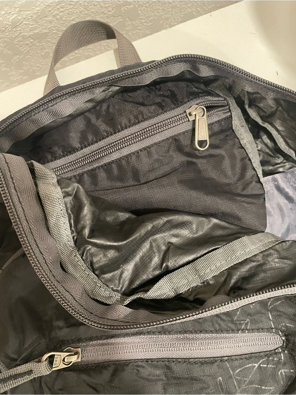 Black Packable Travel Backpack